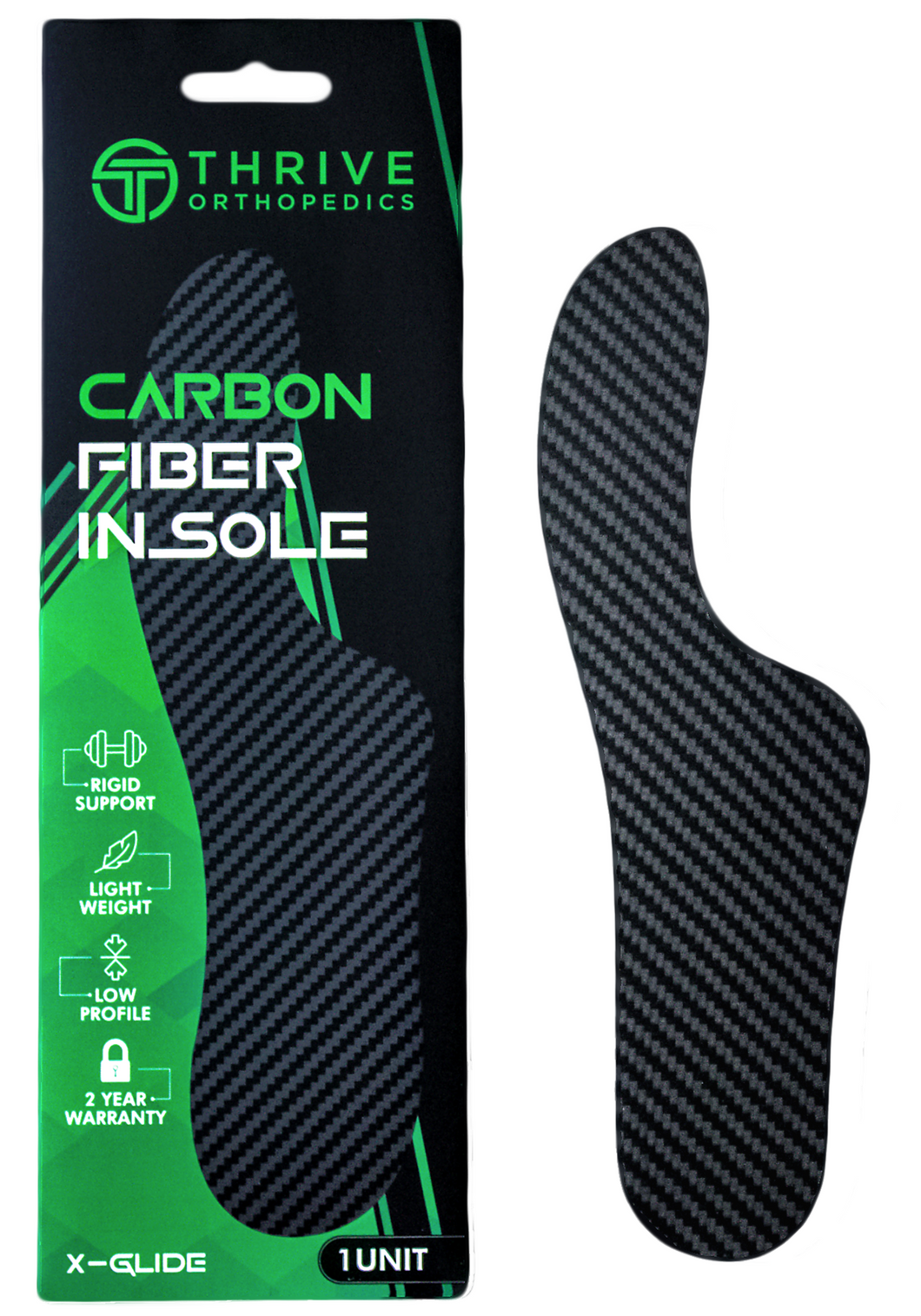 Thrive® X-Glide Morton's Extension Rigid Carbon Fiber Insoles