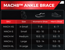 Load image into Gallery viewer, Mach8 Figure-8 Lace-up Ankle Brace Sizing Chart
